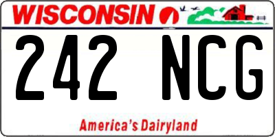 WI license plate 242NCG