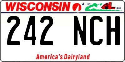 WI license plate 242NCH