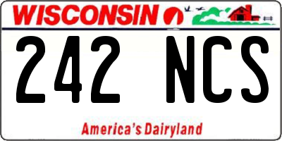 WI license plate 242NCS