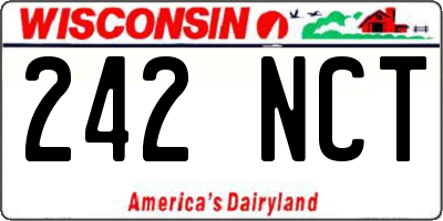 WI license plate 242NCT