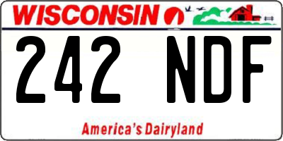 WI license plate 242NDF