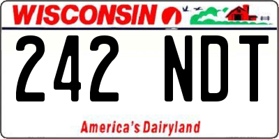 WI license plate 242NDT