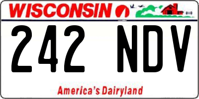 WI license plate 242NDV