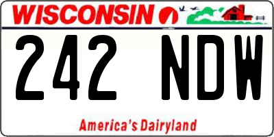 WI license plate 242NDW