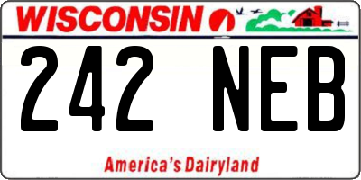 WI license plate 242NEB