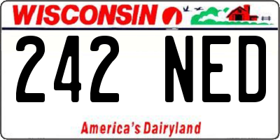 WI license plate 242NED