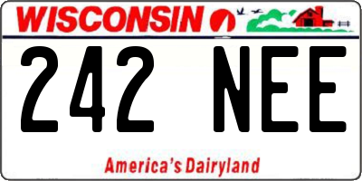 WI license plate 242NEE
