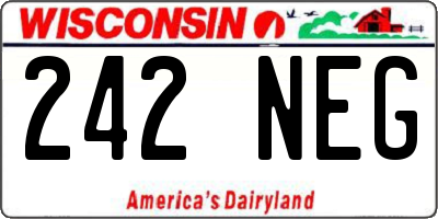 WI license plate 242NEG