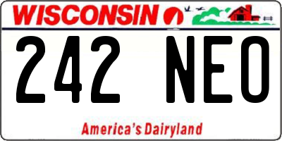 WI license plate 242NEO
