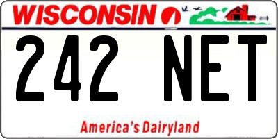 WI license plate 242NET