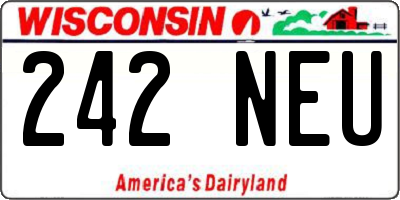 WI license plate 242NEU