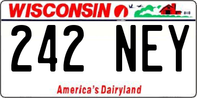 WI license plate 242NEY