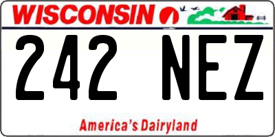 WI license plate 242NEZ