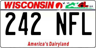 WI license plate 242NFL