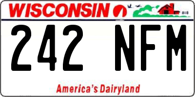 WI license plate 242NFM
