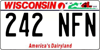 WI license plate 242NFN