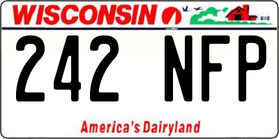 WI license plate 242NFP