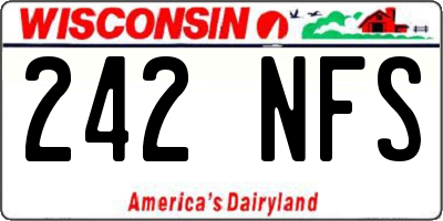 WI license plate 242NFS