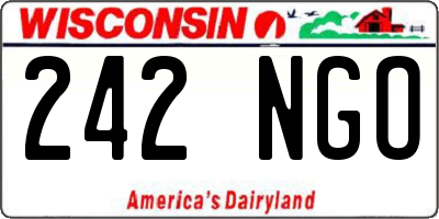 WI license plate 242NGO