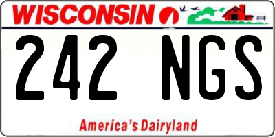 WI license plate 242NGS