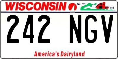 WI license plate 242NGV