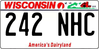 WI license plate 242NHC