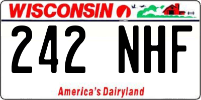 WI license plate 242NHF