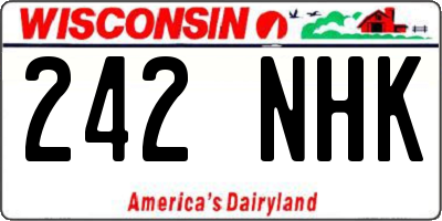 WI license plate 242NHK