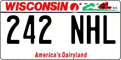 WI license plate 242NHL