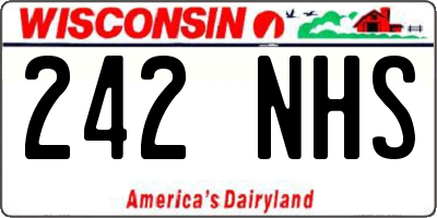 WI license plate 242NHS