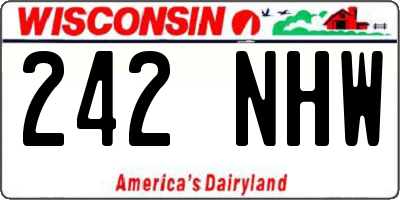 WI license plate 242NHW