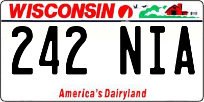 WI license plate 242NIA