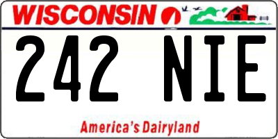 WI license plate 242NIE