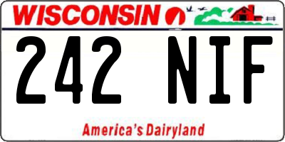 WI license plate 242NIF