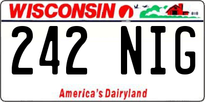 WI license plate 242NIG