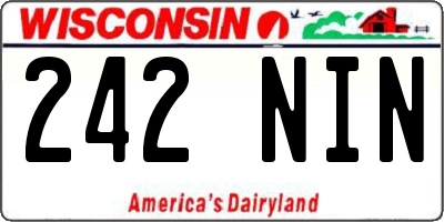 WI license plate 242NIN