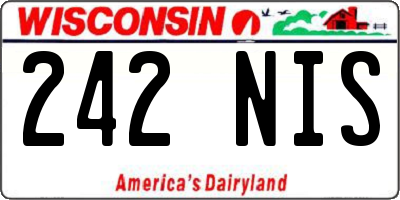 WI license plate 242NIS