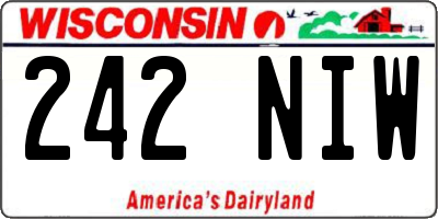 WI license plate 242NIW