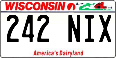 WI license plate 242NIX