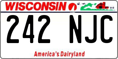 WI license plate 242NJC