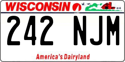 WI license plate 242NJM