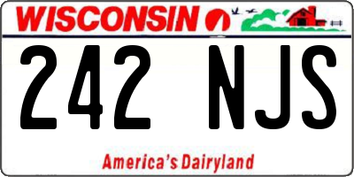 WI license plate 242NJS