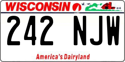 WI license plate 242NJW