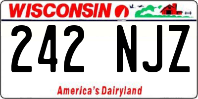 WI license plate 242NJZ