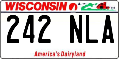 WI license plate 242NLA