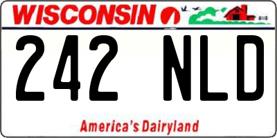WI license plate 242NLD