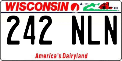 WI license plate 242NLN