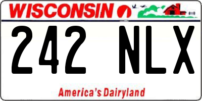 WI license plate 242NLX