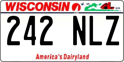 WI license plate 242NLZ