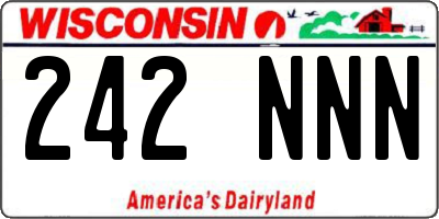 WI license plate 242NNN
